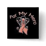 For My Hero Angel Ribbon Uterine Cancer
