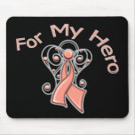 For My Hero Angel Ribbon Uterine Cancer