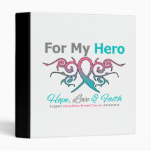 For My Hero Hope FaithTribal Ribbon Hereditary Bre Vinyl Binders