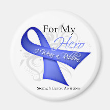 For My Hero I Wear a Ribbon Stomach Cancer Magnets