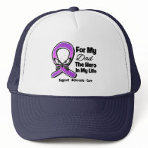 For My Hero My Dad - Purple Ribbon Awareness Hat