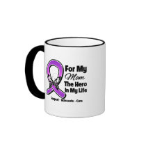For My Hero My Mom- Purple Ribbon Awareness Coffee Mugs