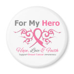 For My Hero Tribal Ribbon Breast Cancer Magnets