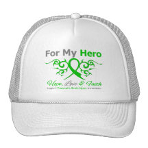 For My Hero Tribal Ribbon Traumatic Brain Injury Hats