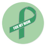 For My Mom (Green Ribbon) Stickers