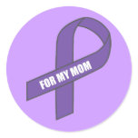 For My Mom (Purple Ribbon) Round Stickers