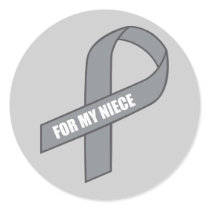 For My Niece (Grey / Silver Awareness Ribbon)