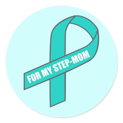 For My Step-Mom (Teal Ribbon) Round Stickers by HelpRaiseAwareness