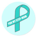 For My Step-Mom (Teal Ribbon) stickers