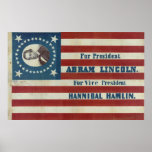 For President Abram Lincoln Election Campaign Flag Posters