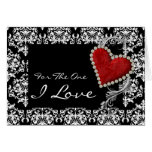 "For the one I love" romantic valentine birthday Cards