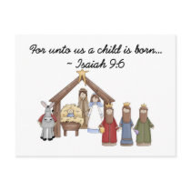 For unto us a child is born post cards