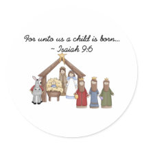 For unto us a child is born sticker