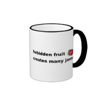 Forbidden fruit creates many jams coffee mug