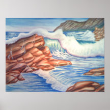 Forceful wave poster