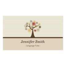 Foreign Language Tutor - Elegant Natural Theme Business Card Templates