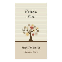 Foreign Language Tutor - Stylish Natural Theme Business Card
