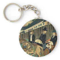 Foreign officials around town by Utagawa,Yoshikazu Keychains