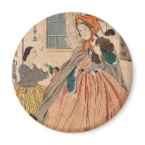 Foreigners love for children by Utagawa,Yoshikazu Magnets