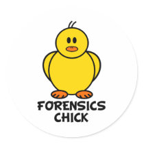 Forensics Chick Round Stickers