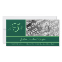 Forest Elegant Monogram Birth Announcement