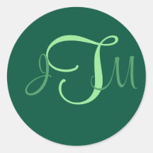Forest Elegant Monogram Envelope Seals Round Stickers