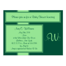 Forest Elegant Monogram Shower Invitation Post Card