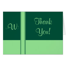 Forest Elegant Monogram Thank You Card