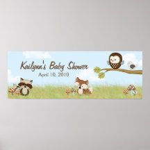 Forest Friends Baby Shower Banner Posters