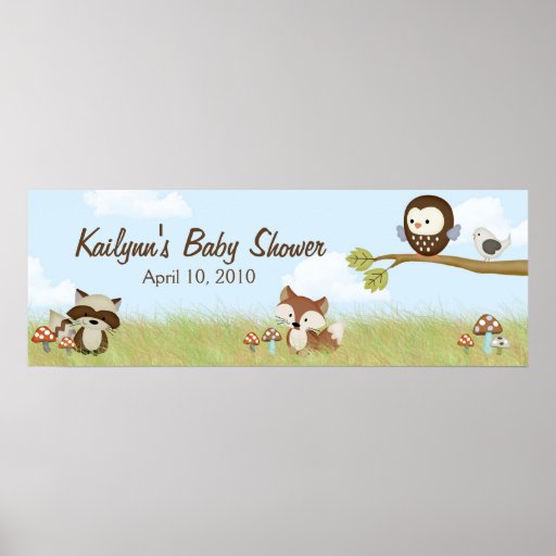 Forest Friends Baby Shower Banner Posters