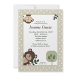 Forest Friends Bear & Monkey Baby Shower 5x7 invitations