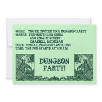 FOREST GREEN DRAGONS & DUNGEONS ~PARTY INVITATION!