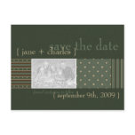 Forest Green & Ecru Photo Save the Date postcards