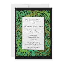 Forest Greens Celtic Animals Wedding Invitation