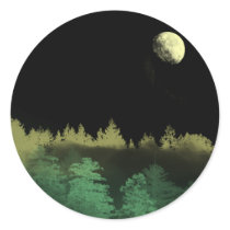 Forest Nights Round Stickers