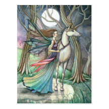 Forest of Dreams Fairy and Unicorn Postcard