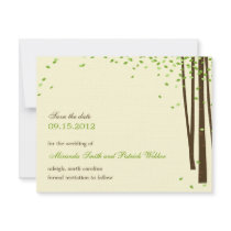 Forest Trees Save The Date Announcement - Green -