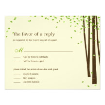 Forest Trees Wedding Invitations - Green