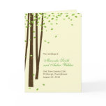 Forest Trees Wedding Program Card - Green
