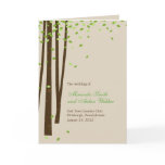 Forest Trees Wedding Program Card - Green
