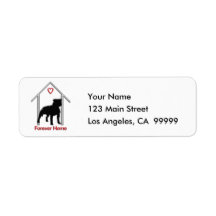 Forever Home Black Pitbull Logo Return Address Label