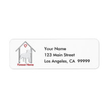 Forever Home White Pitbull Logo Return Address Label