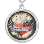 Forever Love Necklace Grunge Burnt Parchment