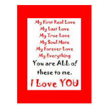 Forever Love Poem Postcard