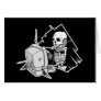 forever skeleton on hold tech support greeting card