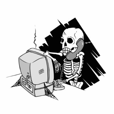 forever skeleton on hold tech support photo cutout by geekme