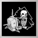 forever skeleton on hold tech support posters