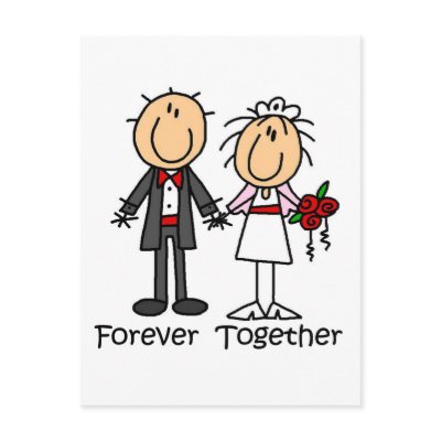 Forever Together T-shirts and Gifts Post Card by stick_figures