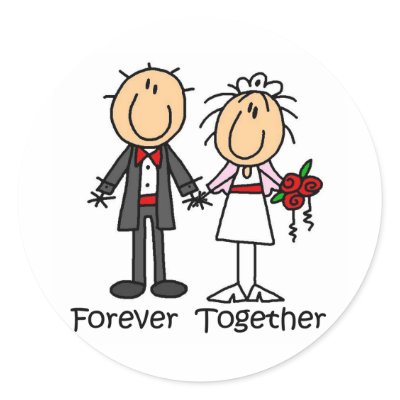 Forever Together T-shirts and Gifts Round Sticker by stick_figures
