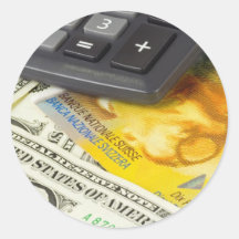 Forex - US and Swiss currency pair with calculator Round Stickers